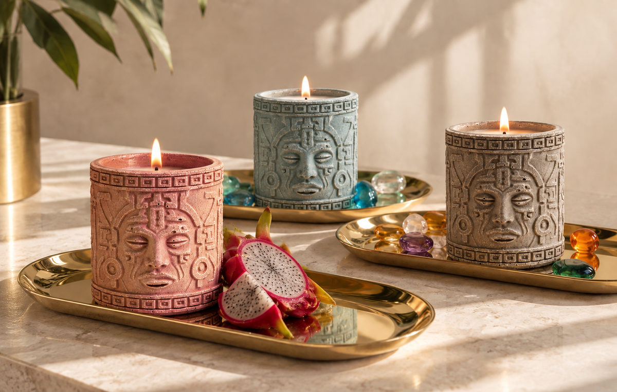 Imperio Maya gold candle tray by K'abel Rituals