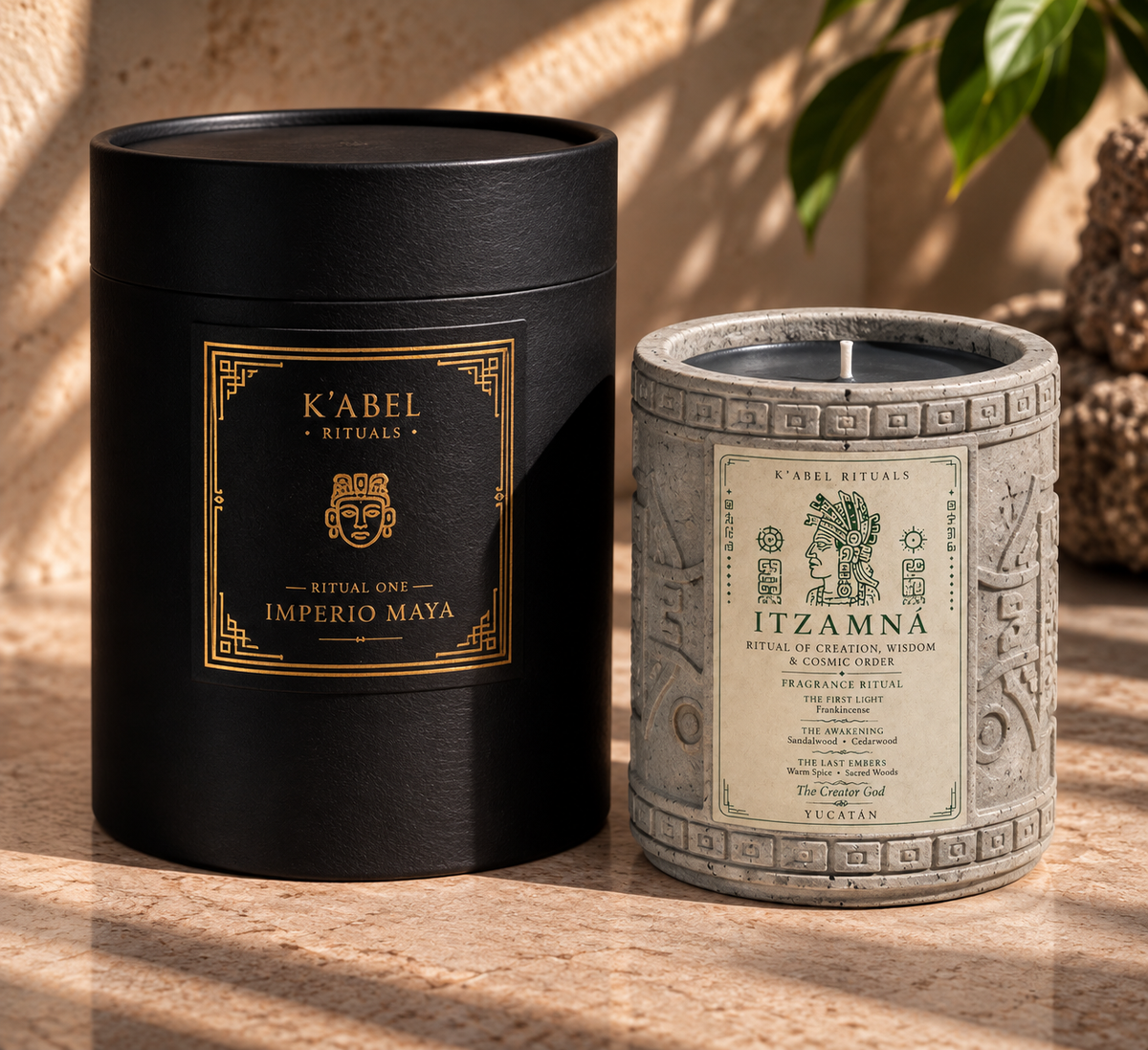 Itzamná candle in K'abel Rituals presentation box